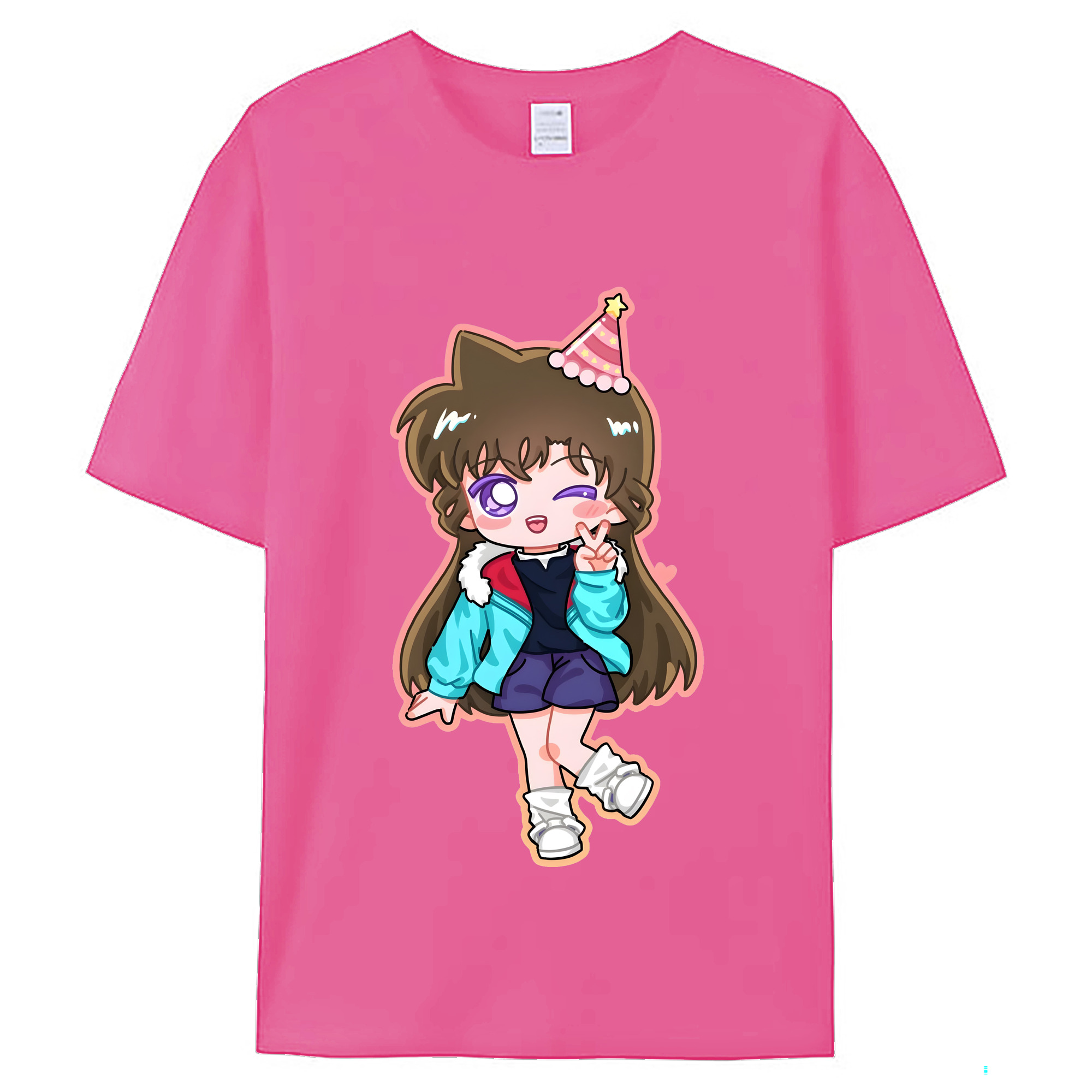 （画像用） 名探偵コナン 毛利 蘭 もうり らん、モーリ ラン Detective Conan Rachel Moore レディースカジュアルプリントTシャツ（綿100％）